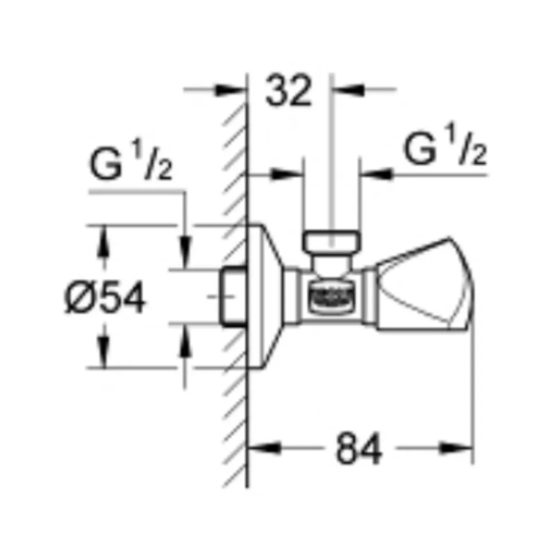 Grohe basin area angle valve universal 22940000 22940000 Chrome - image 2