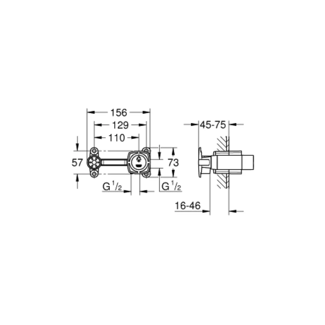 Grohe wall mount basin mixer valve grandera 23319000 23319000 Chrome - image 2