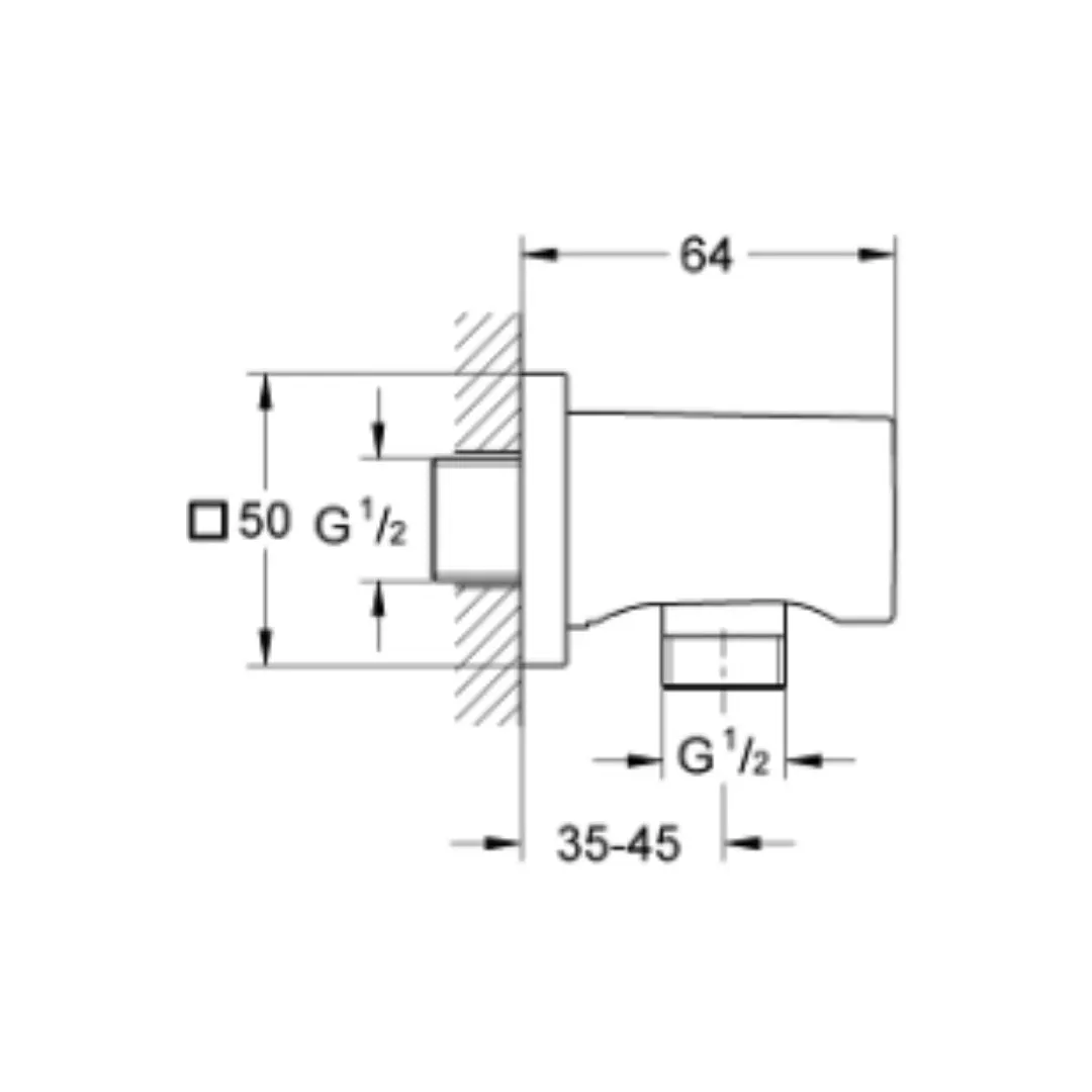 Grohe shower fitting wall outlet 27076000 27076000 Chrome - image 2