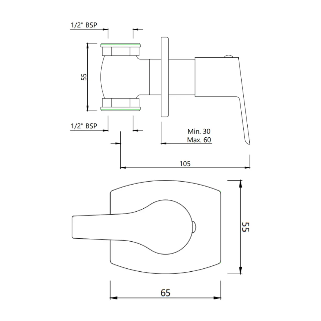 Essco basin area stop valve Aspire APR-CHR-101069 Chrome - image 2