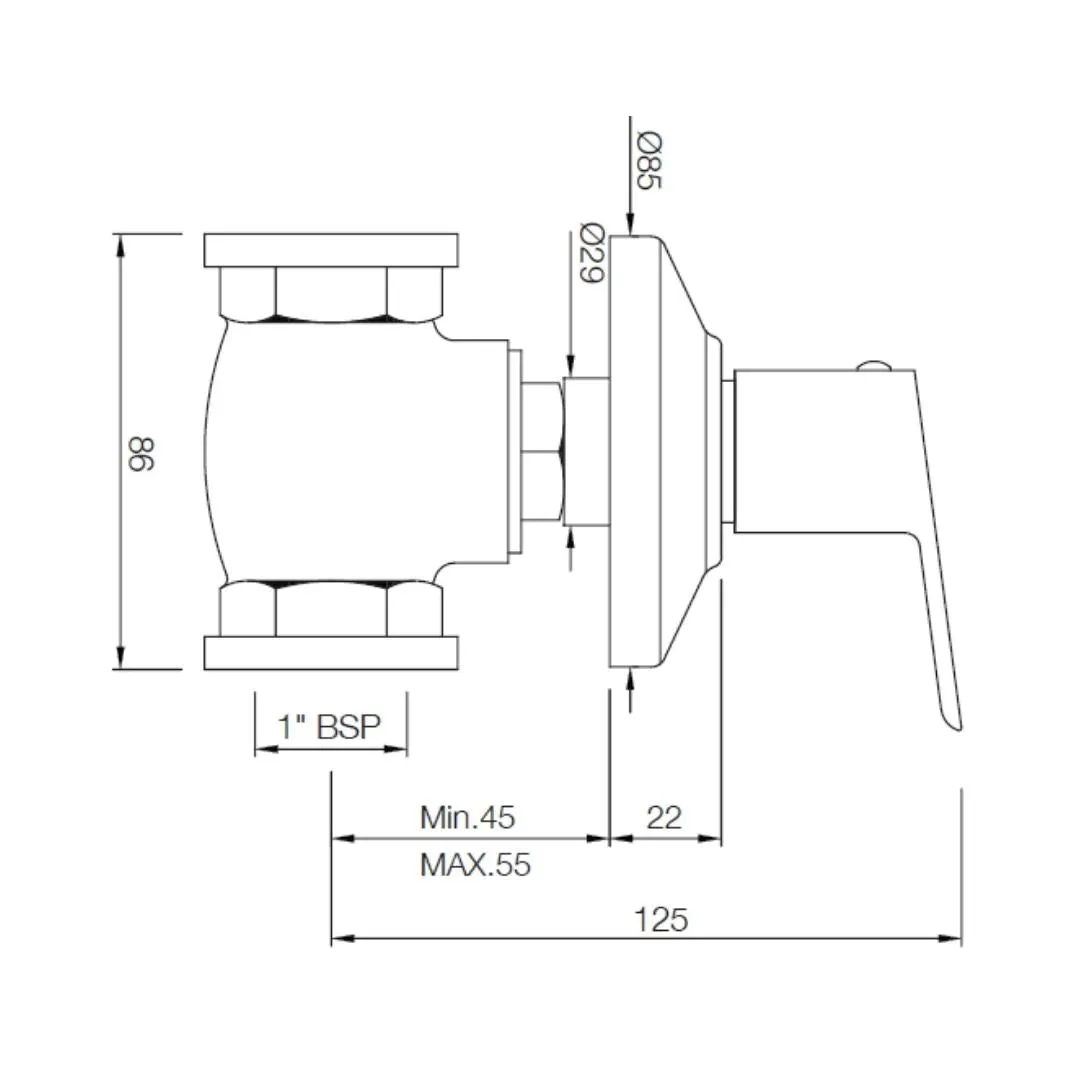 Essco wc area flush tap Aspire APR-CHR-101081 Chrome - image 2