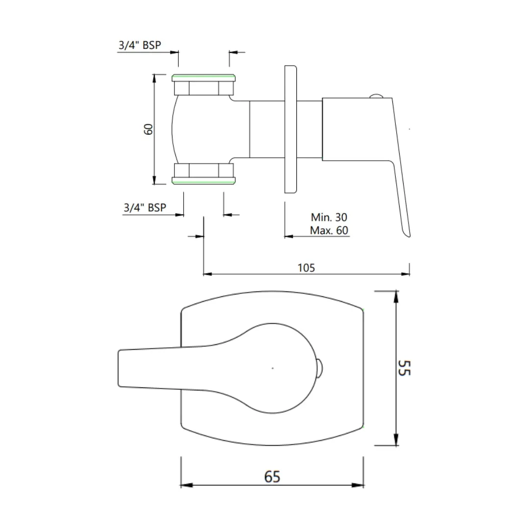 Essco basin area stop valve Aspire APR-CHR-101099 Chrome - image 2