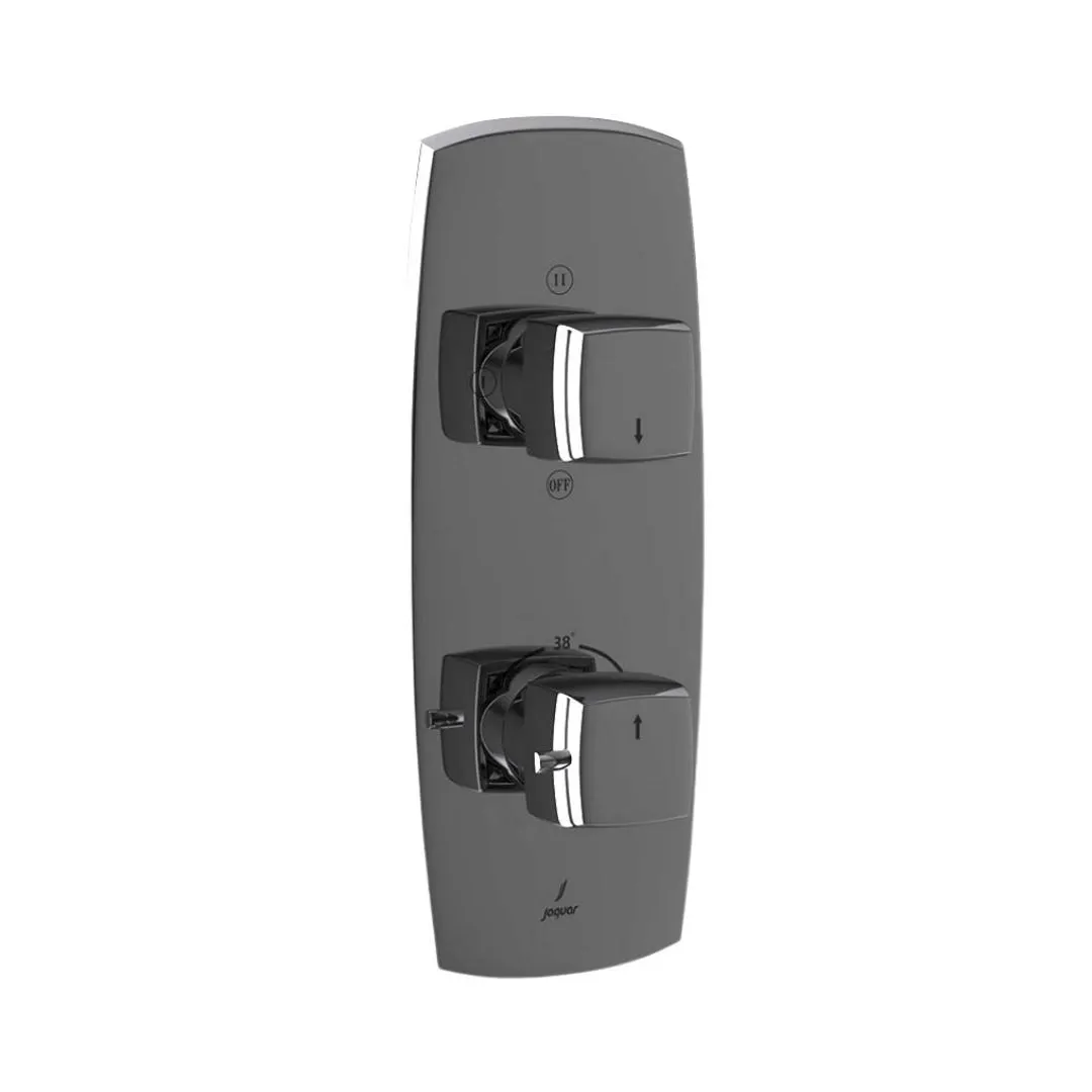 Jaquar 3 way thermostatic diverter normal flow ARC-BCH-87683NK Black Chrome