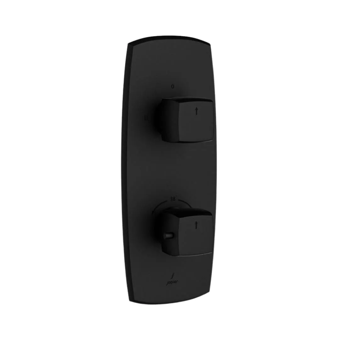 Jaquar 2 way thermostatic diverter normal flow ARC-BLM-87681NK Black Matt