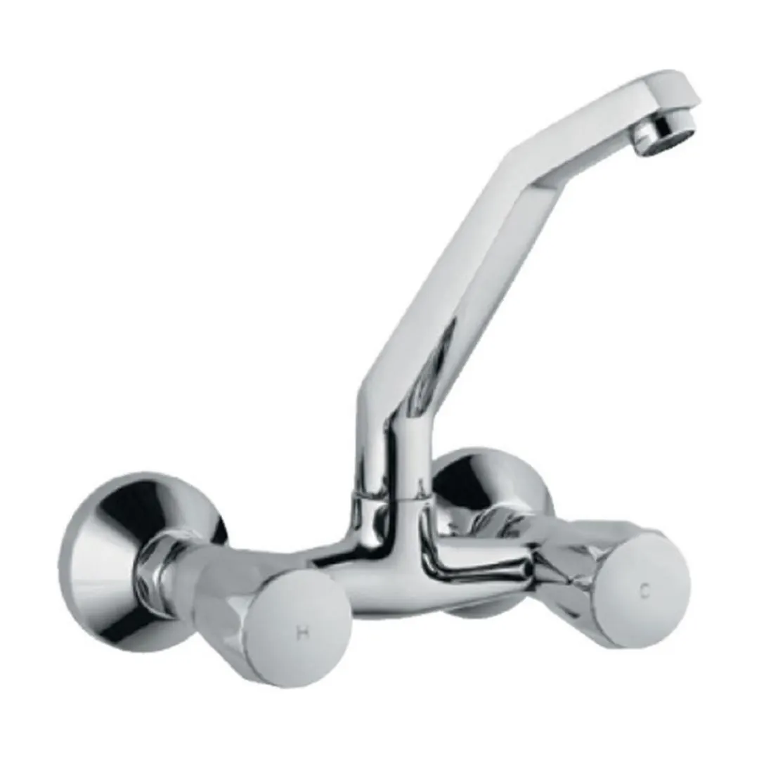 Jaquar wall mounted regular kitchen sink mixer Continental CON-319KN with swinging spout in chrome finish CON-319KN Standard