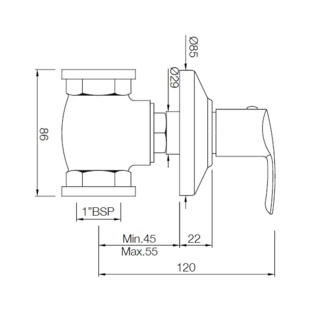 Essco wc area flush tap Cosmo COS-CHR-103081 Chrome - image 2