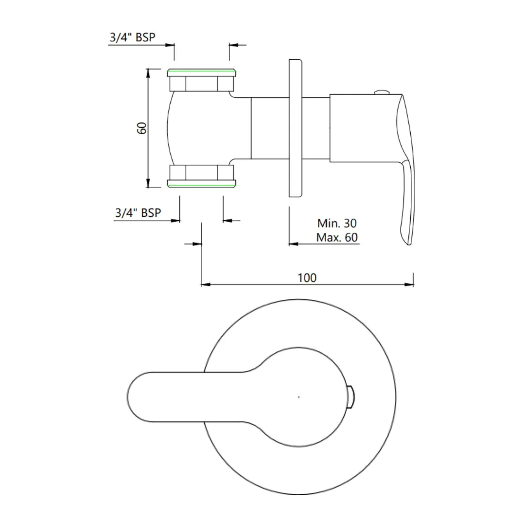 Essco basin area stop valve Cosmo COS-CHR-103099 Chrome - image 2