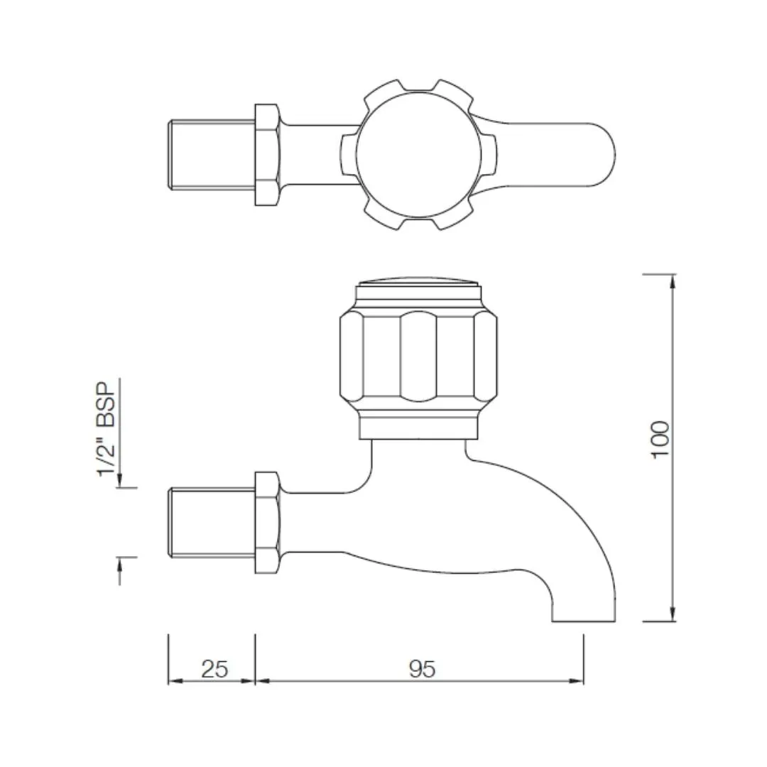 Essco wc area bib tap Delux DLX-CHR-511KN Chrome - image 2