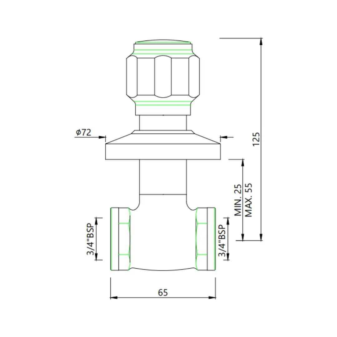 Essco basin area stop valve Delux DLX-CHR-514FKN Chrome - image 2