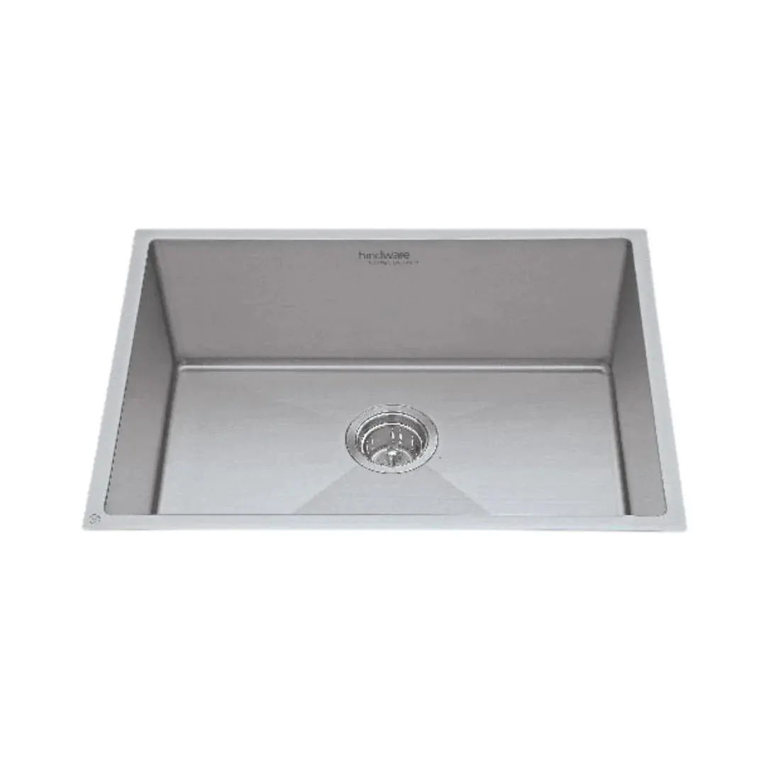 Hindware stainless steel Sink Handmade series single bowl domingo hm 24 x 18 ( 24 x 18 inches ) HINDWARE-STAINLESS-STEEL-SINK-HANDMADE-SERIES-SINGLE-BOWL-DOMINGO-HM-24-X-18-24-X-18-INCHES-SATIN Satin