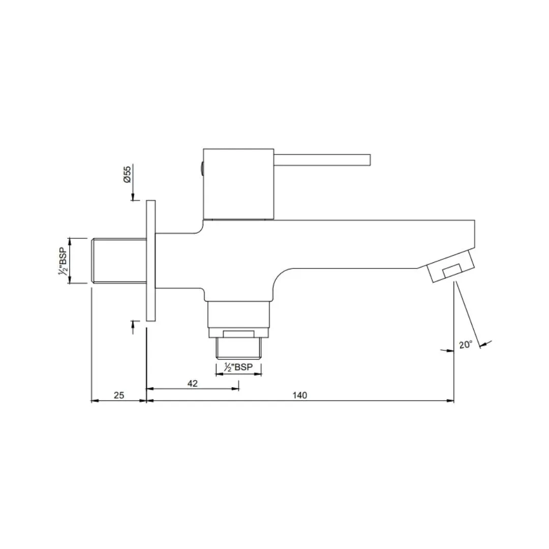 Jaquar wc area 2 way bib tap D'Arc DRC-CHR-37041 Chrome - image 2
