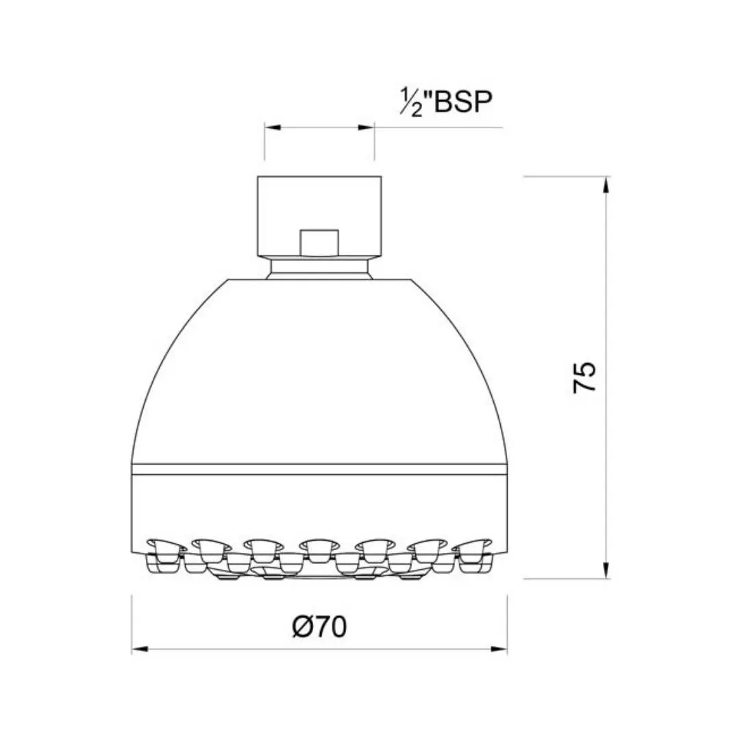 Essco single flow overhead shower EOS-CHR-491 Chrome - image 2