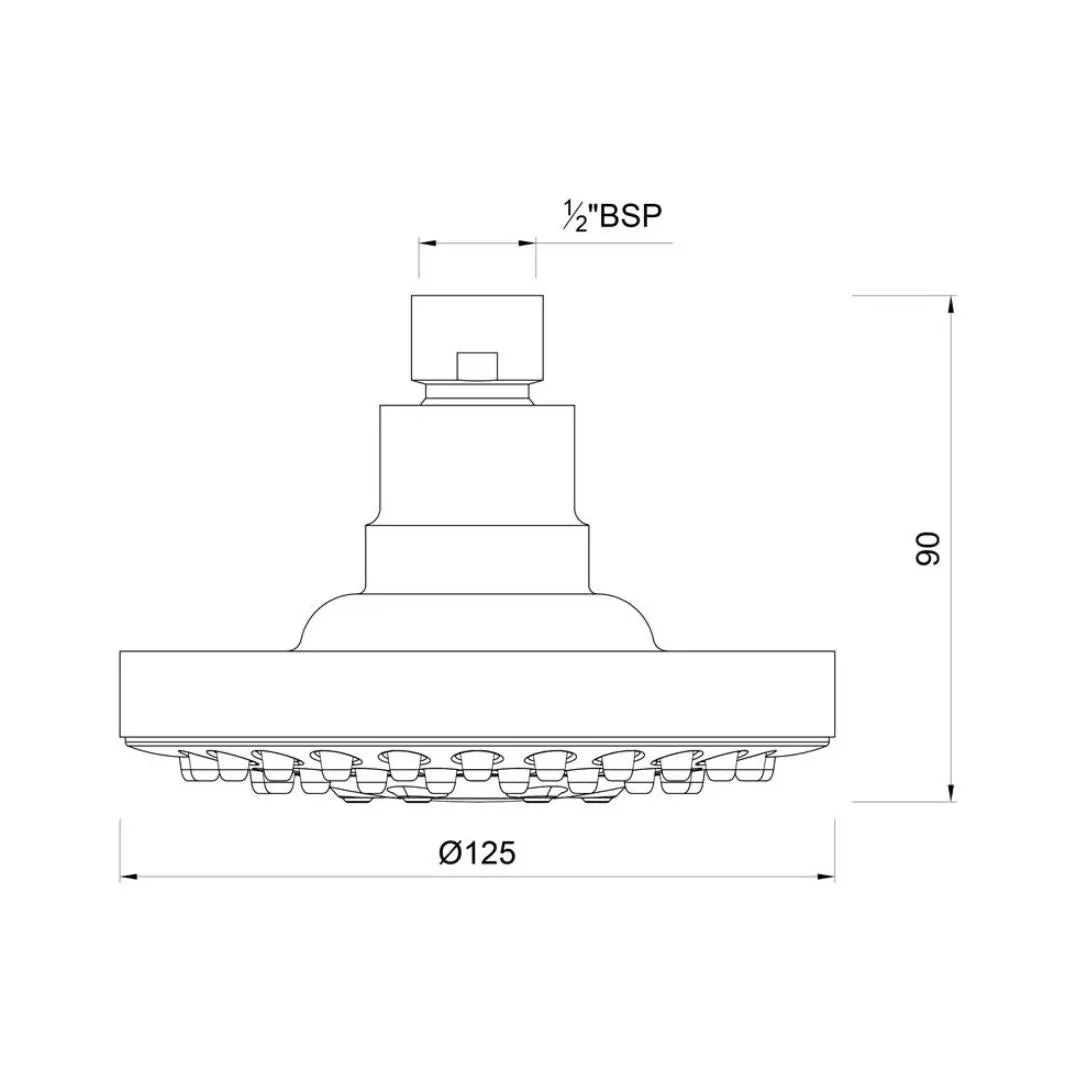 Essco single flow overhead shower EOS-CHR-542A Chrome - image 2