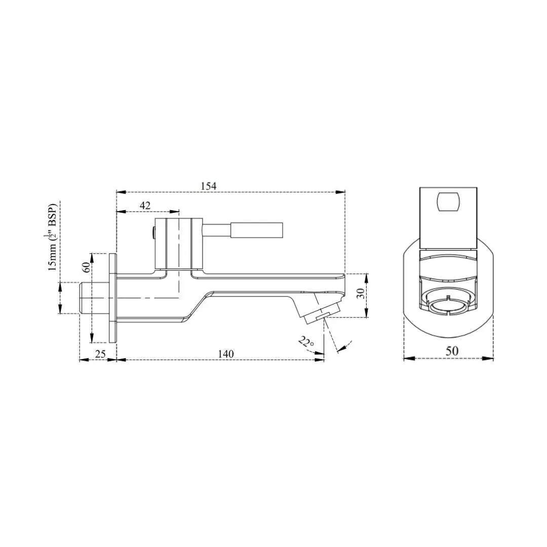 Cera wc area bib tap gayle F1014152 F1014152 Chrome - image 4