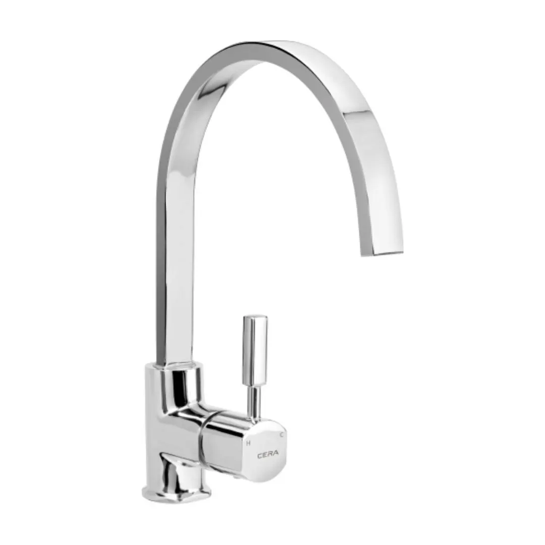 Cera table mounted regular kitchen sink mixer gayle F1014551 with swinging spout in chrome finish F1014551 Standard