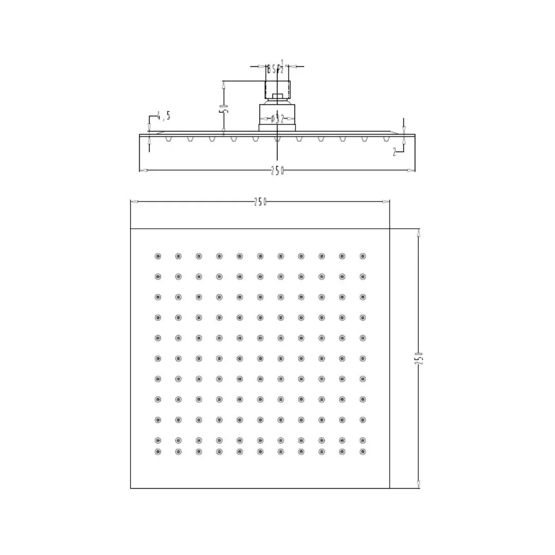 Hindware single flow overhead shower geometric collection F160105 Stainless Steel - image 3