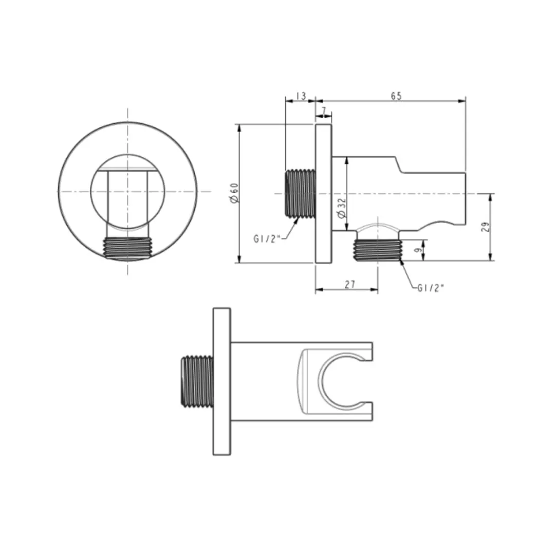 American Standard shower fitting wall outlet FFAS9141-000500BC0 FFAS9141-000500BC0 Chrome - image 2