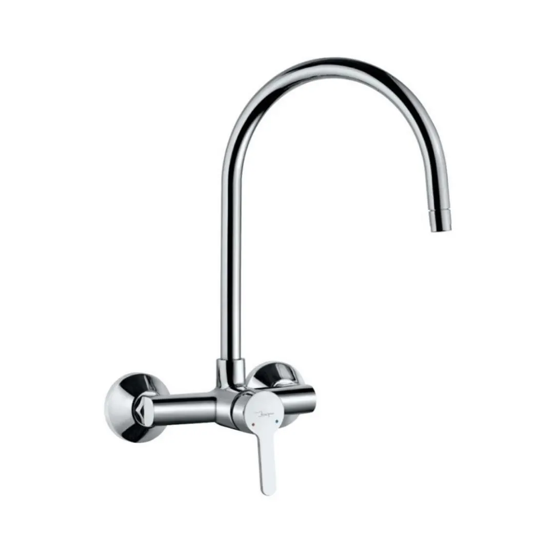 Jaquar wall mounted regular kitchen sink mixer Fusion FUS-29165 with swinging spout in chrome finish FUS-29165 Standard