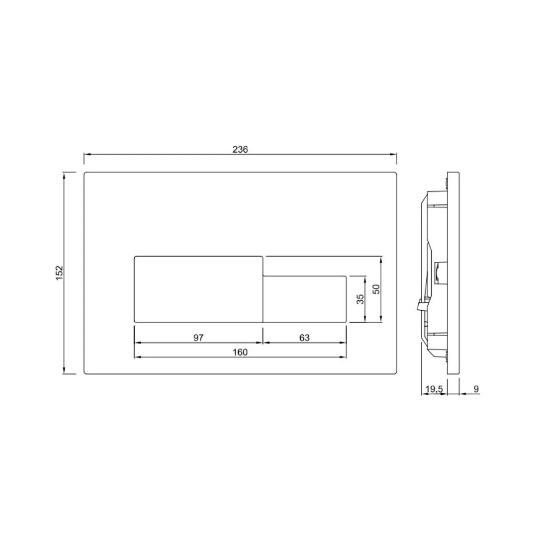 Jaquar flush plate Aria JCP-CHR-392415 Chrome - image 2