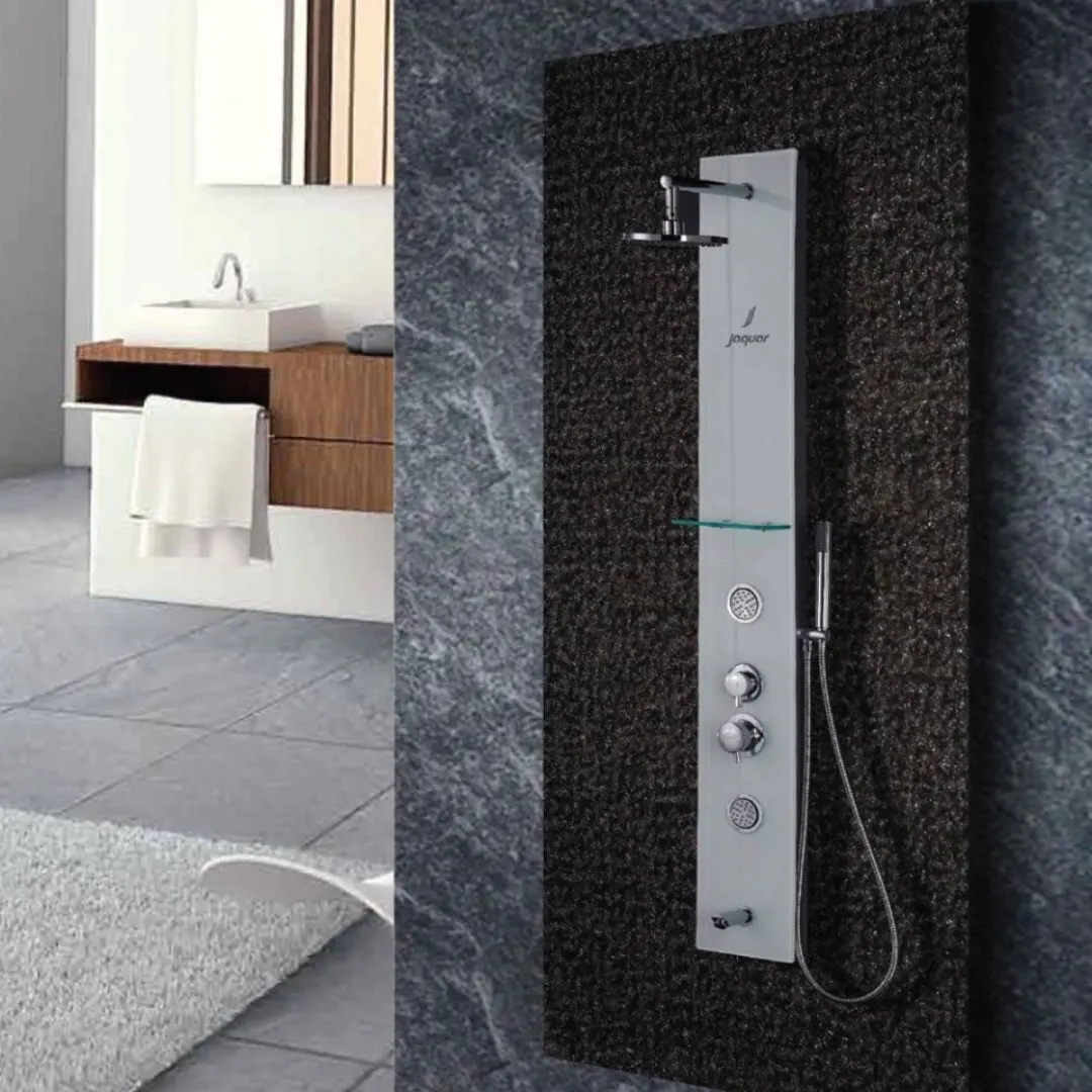 Jaquar manual 4 way shower panel SHP-WHT-G0843JAX White Glass