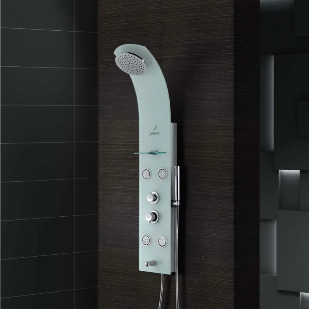 Jaquar thermostatic 4 way shower panel SHP-WHT-ST86113 White Glass