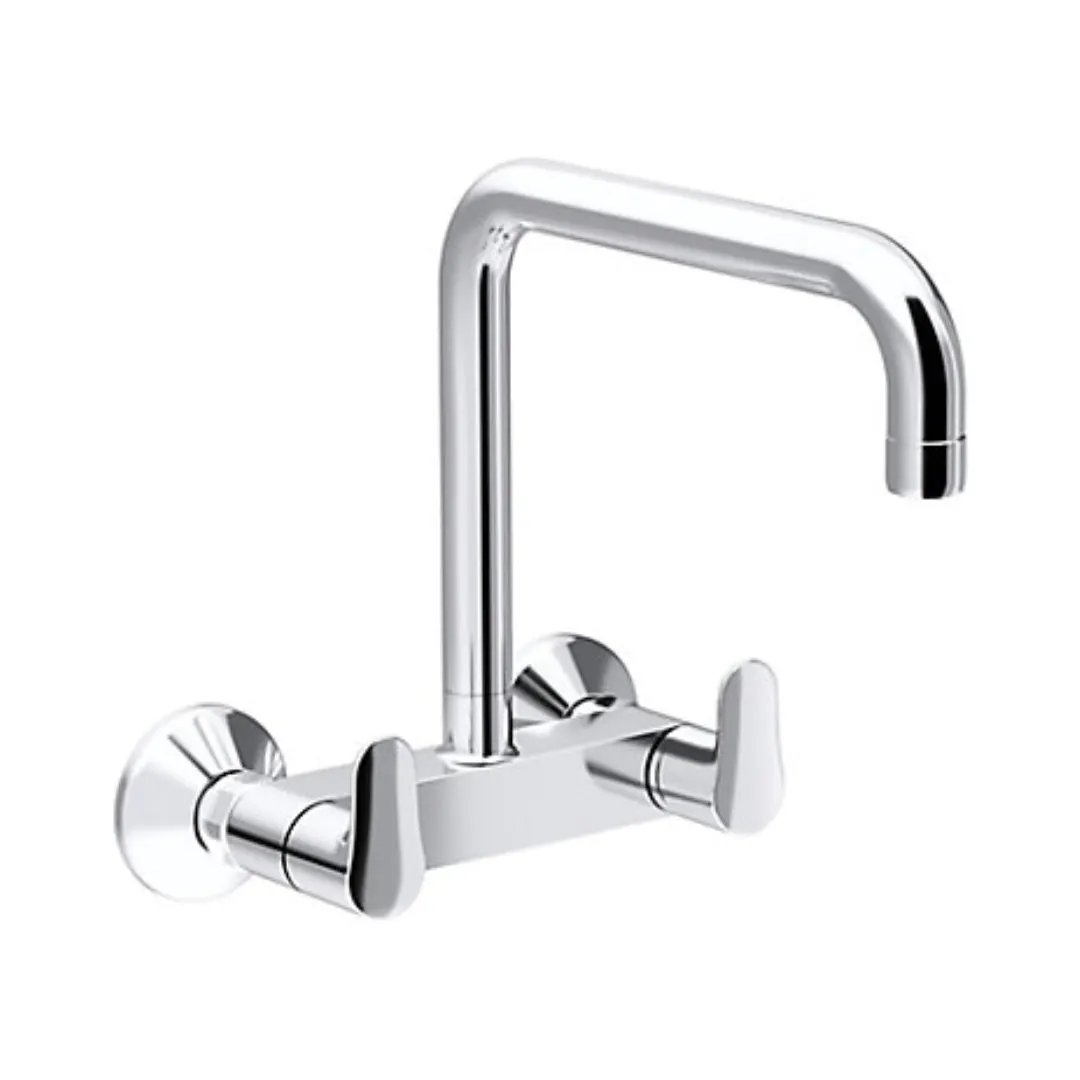 Kohler wall mounted regular kitchen sink mixer july K-20591IN-4-CP with swinging spout in chrome finish 20591IN-4-CP Standard