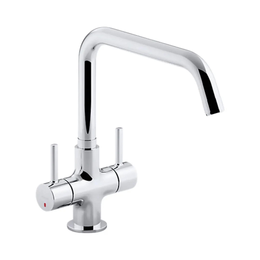 Kohler table mounted regular kitchen sink mixer cuff K-37316IN-4-CP with swinging spout in chrome finish 37316IN-4-CP Standard