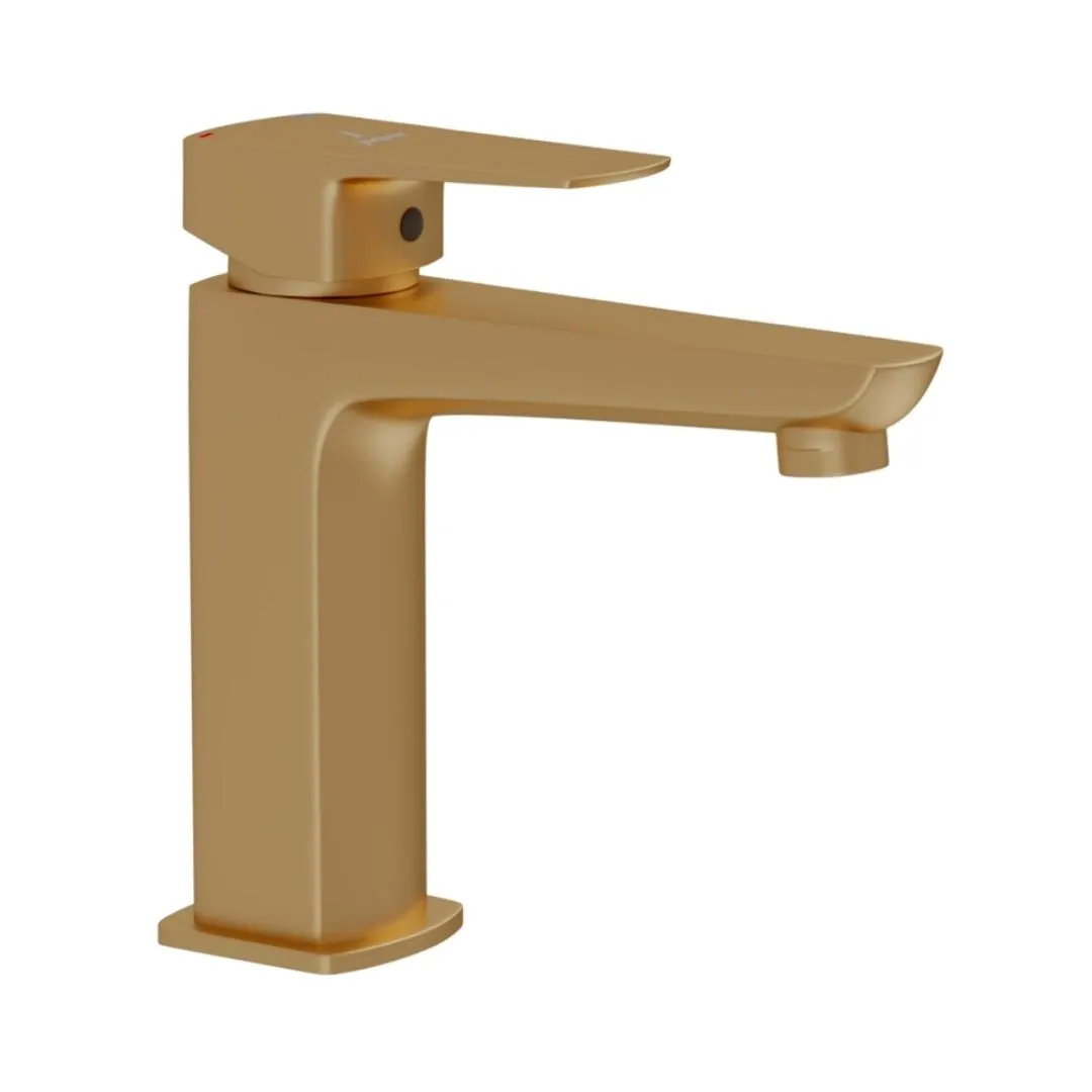 Jaquar table mounted regular basin mixer Kubix Prime KUP-GMP-35011BPM Gold Matt PVD