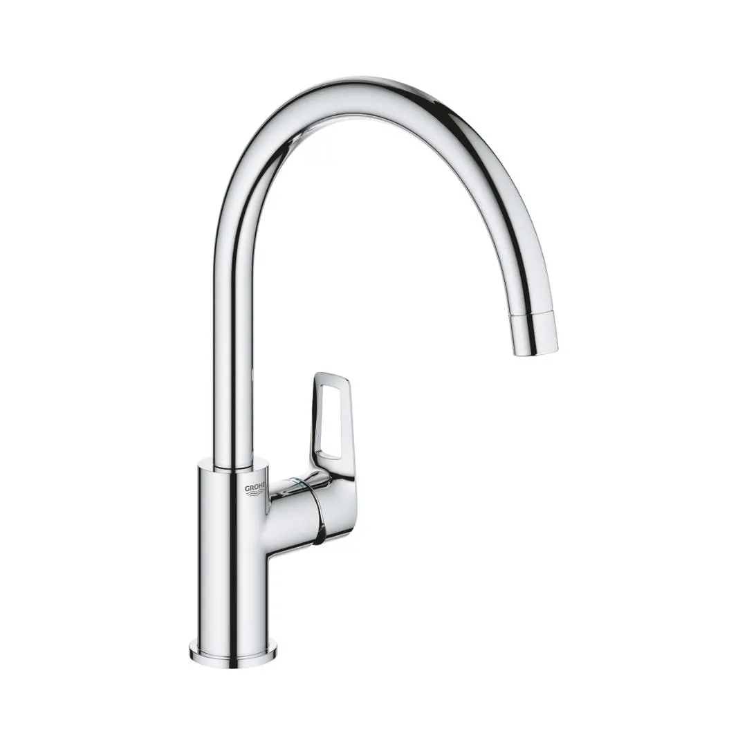 Grohe table mounted regular kitchen sink mixer bauloop 31232001 with swinging spout in chrome finish 31232001 Standard