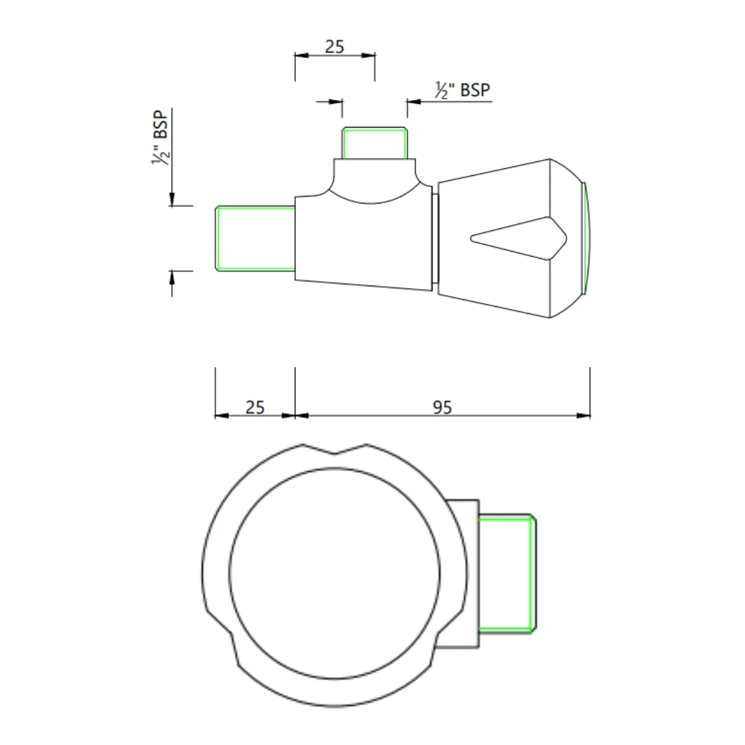 Essco basin area angle valve Marvel MQT-CHR-526NKN Chrome - image 2