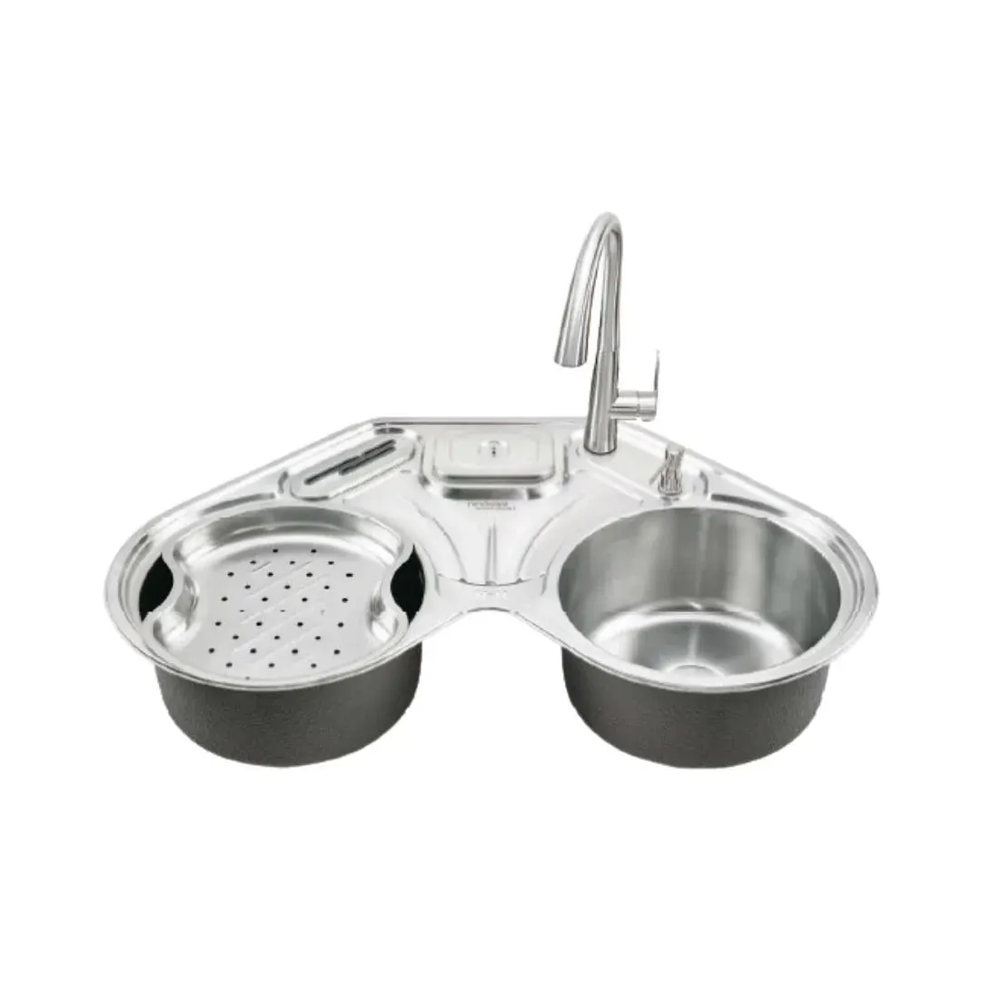 Hindware stainless steel Sink Designer series octavius ( 35 x 35 inches ) HINDWARE-STAINLESS-STEEL-SINK-DESIGNER-SERIES-OCTAVIUS-35-X-35-INCHES-SATIN Satin