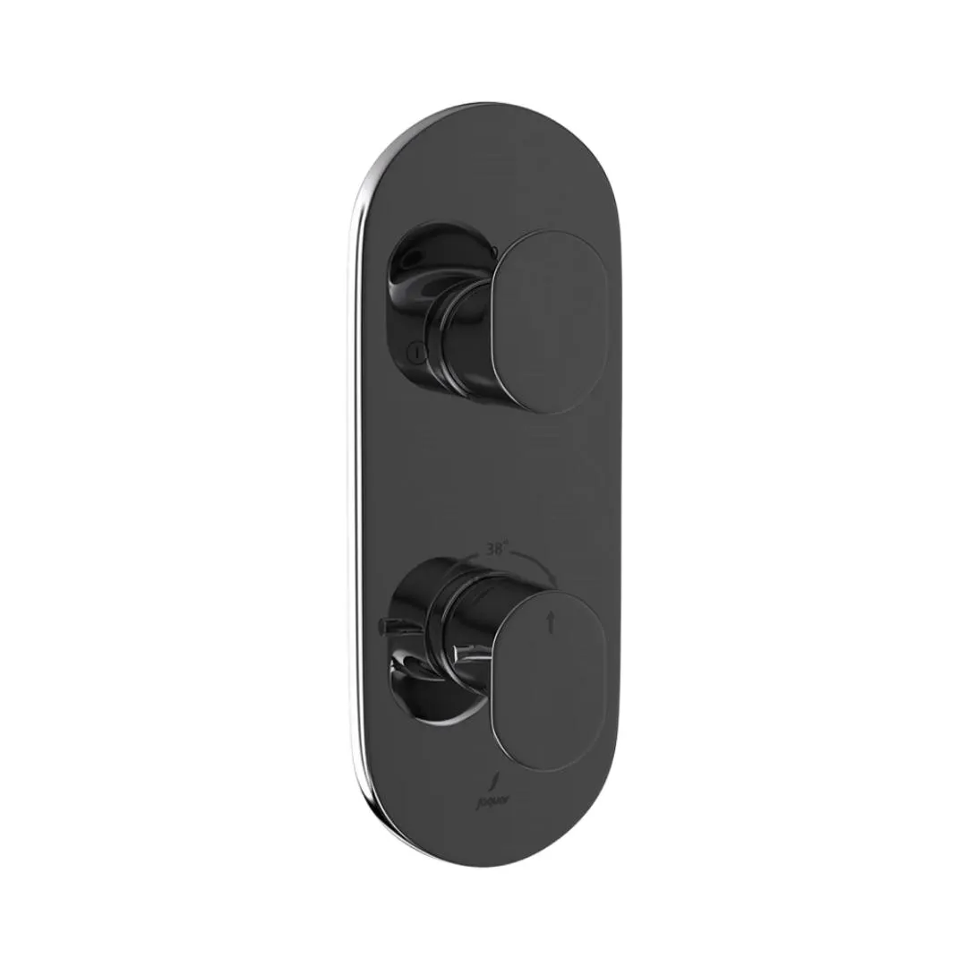 Jaquar 2 way thermostatic diverter Opal Prime normal flow OPP-BCH-15681NKPM Black Chrome