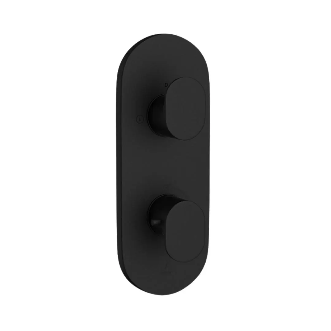 Jaquar 2 way thermostatic diverter Opal Prime normal flow OPP-BLM-15681NKPM Black Matt