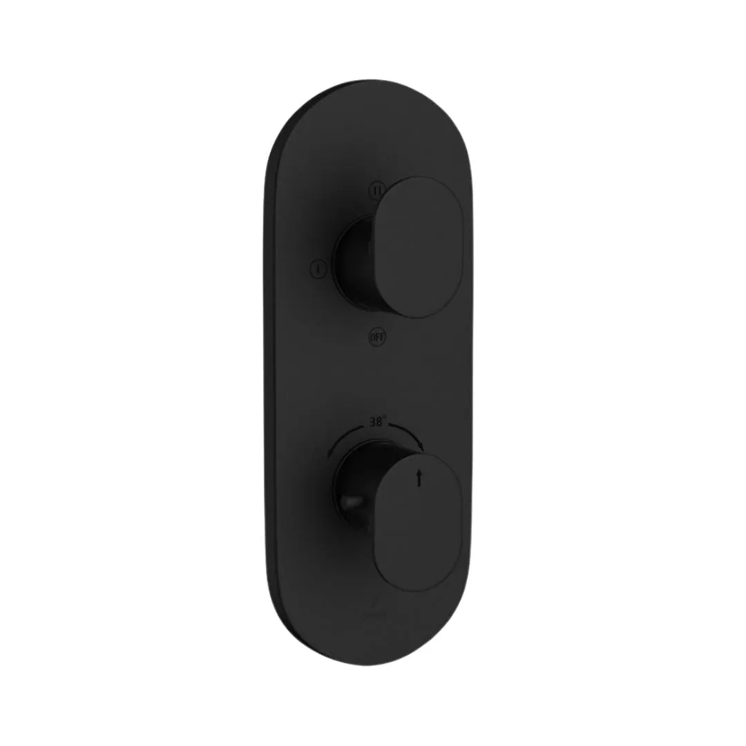 Jaquar 3 way thermostatic diverter Opal Prime normal flow OPP-BLM-15683NKPM Black Matt