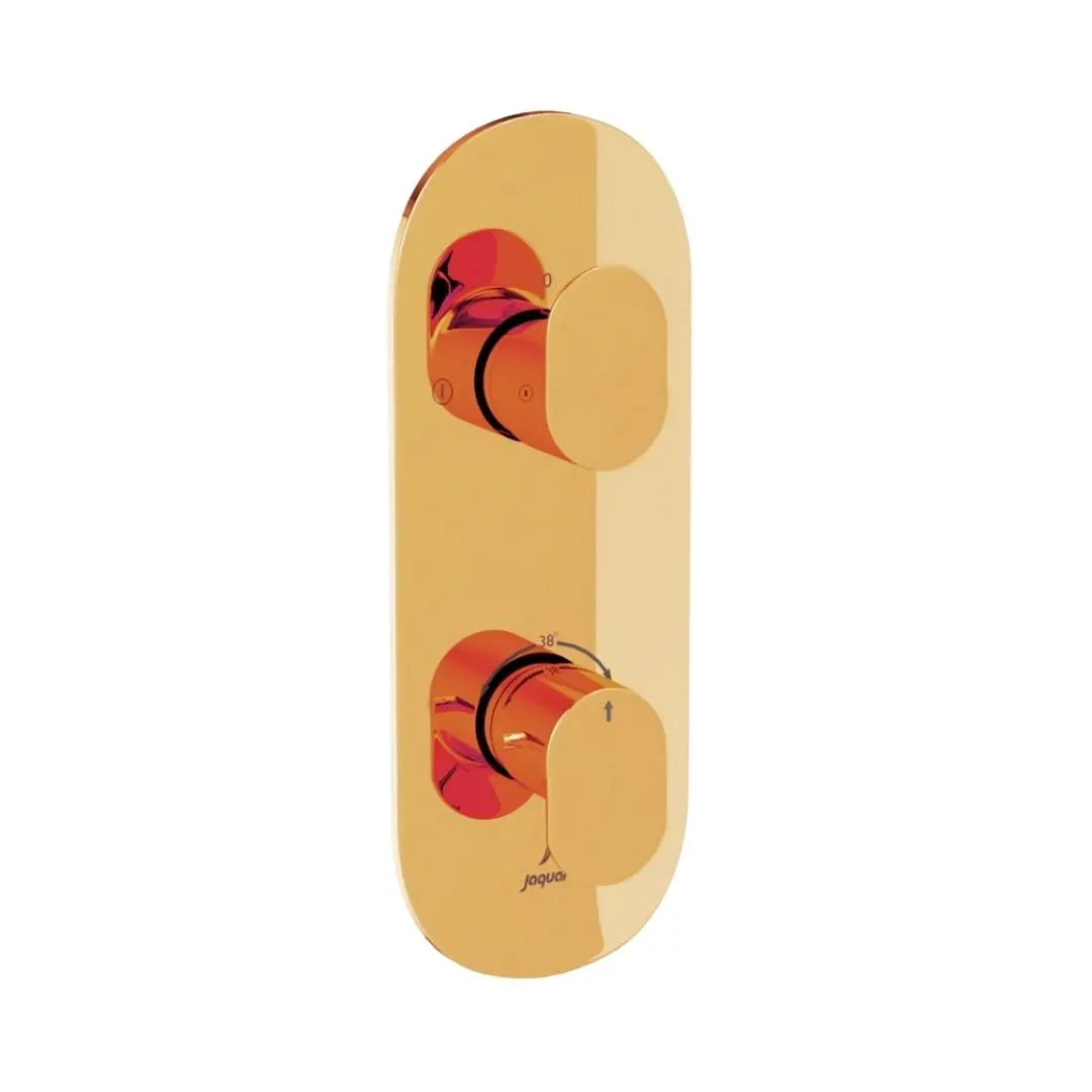 Jaquar 2 way thermostatic diverter Opal Prime normal flow OPP-GBP-15681NKPM Gold Bright PVD