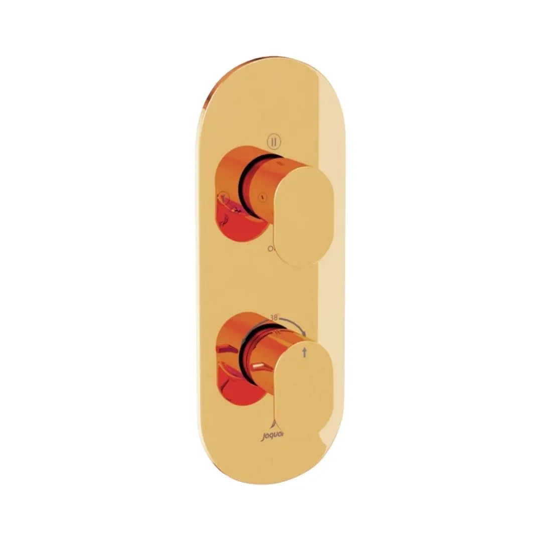 Jaquar 3 way thermostatic diverter Opal Prime normal flow OPP-GBP-15683NKPM Gold Bright PVD
