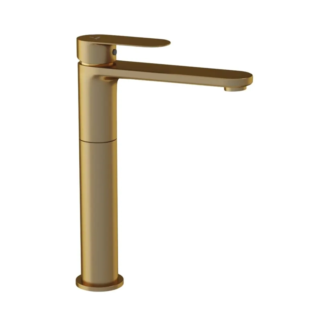 Jaquar table mounted tall boy basin mixer Opal Prime OPP-GMP-15005BPM Gold Matt PVD