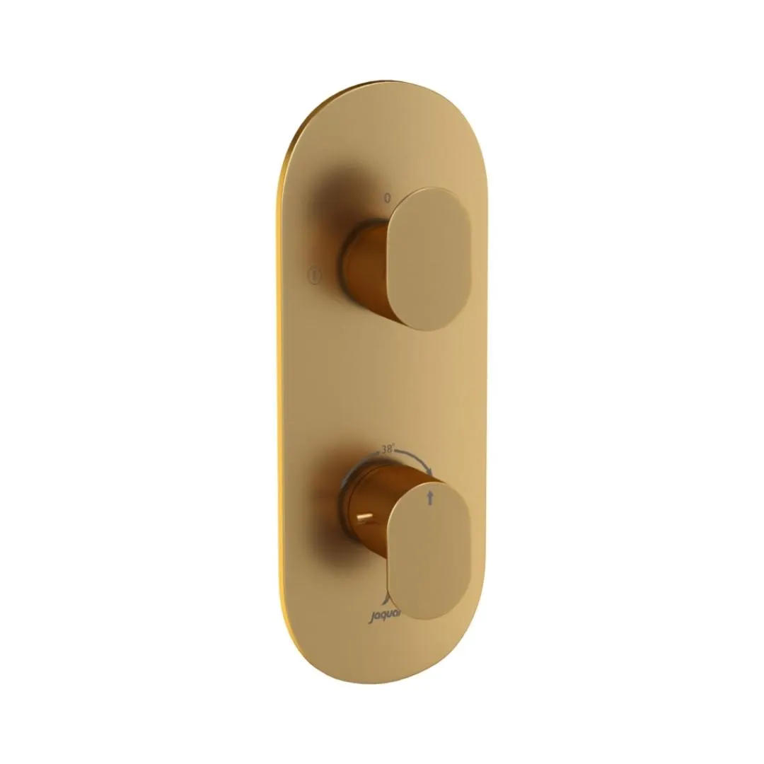 Jaquar 2 way thermostatic diverter Opal Prime normal flow OPP-GMP-15681NKPM Gold Matt PVD