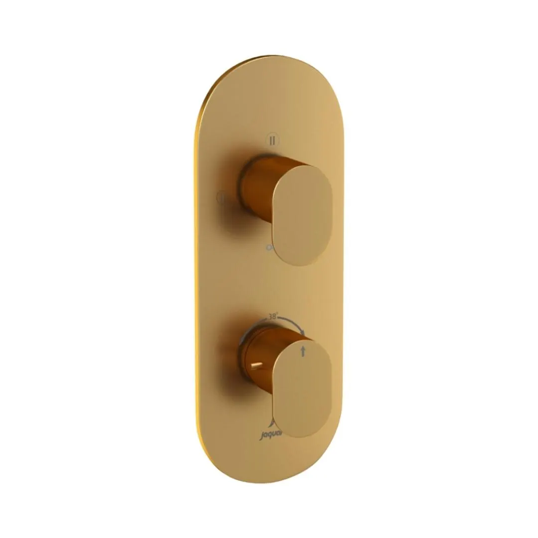 Jaquar 3 way thermostatic diverter Opal Prime normal flow OPP-GMP-15683NKPM Gold Matt PVD
