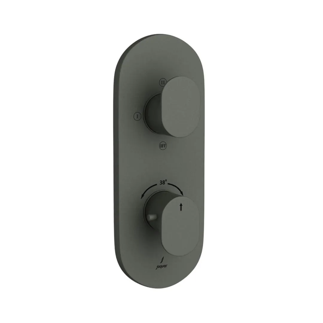 Jaquar 3 way thermostatic diverter Opal Prime normal flow OPP-GRF-15683NKPM Graphite