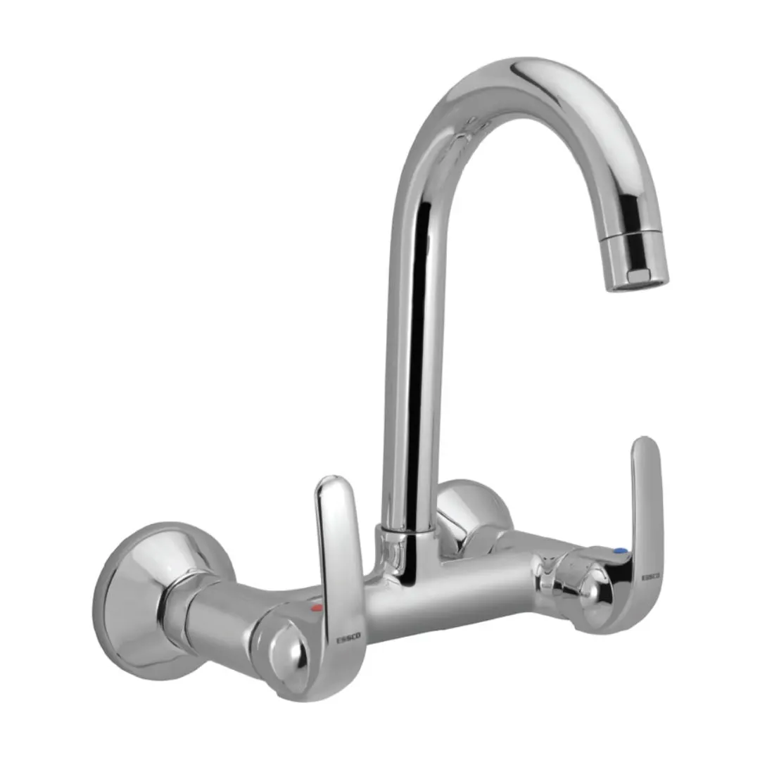Essco wall mounted regular kitchen sink mixer Orbit ORB-105309 with swinging spout in chrome finish ORB-105309 Standard