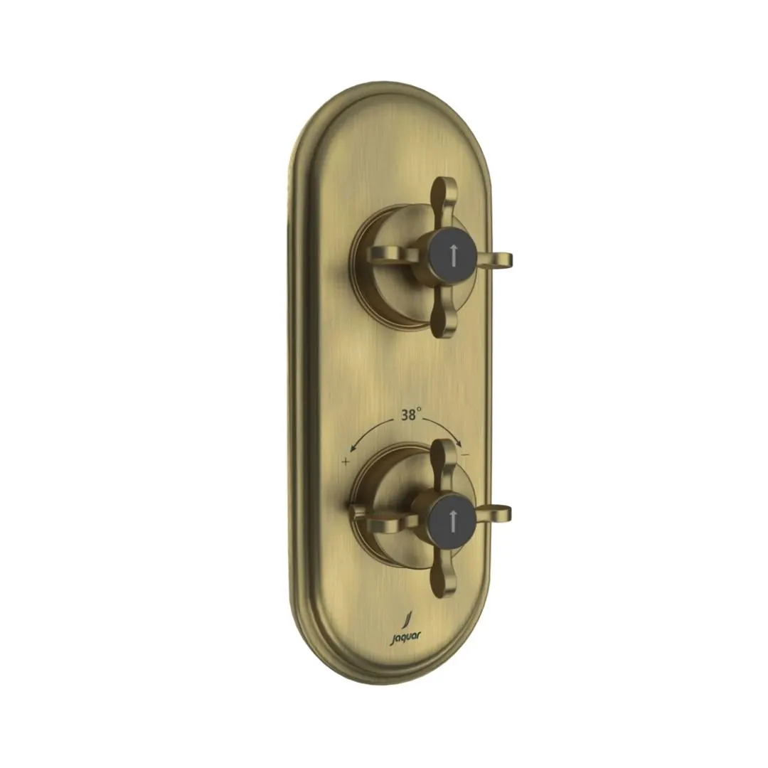 Jaquar 1 way thermostatic diverter Queens Prime normal flow QQP-ABR-7661NKPM Antique Bronze