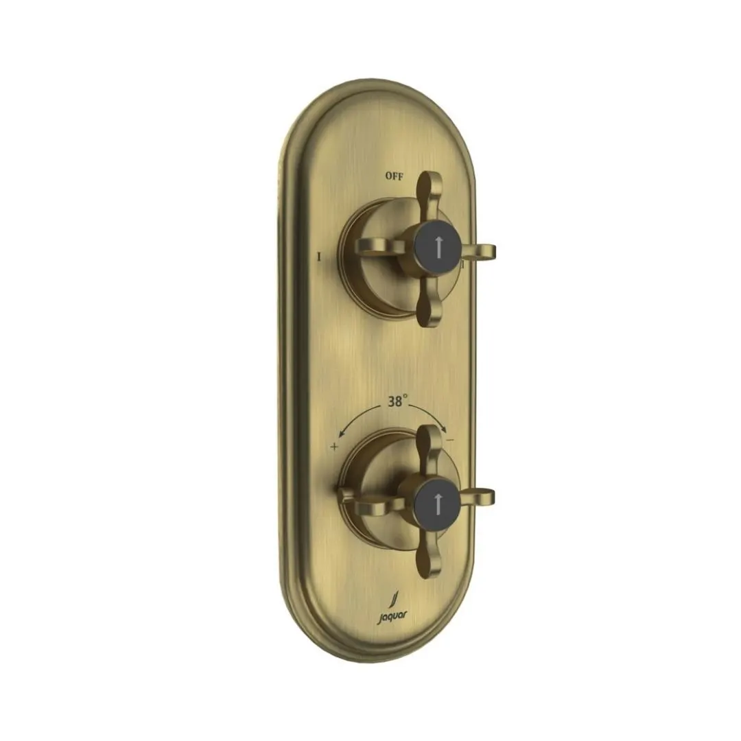 Jaquar 2 way thermostatic diverter Queens Prime normal flow QQP-ABR-7681NKPM Antique Bronze