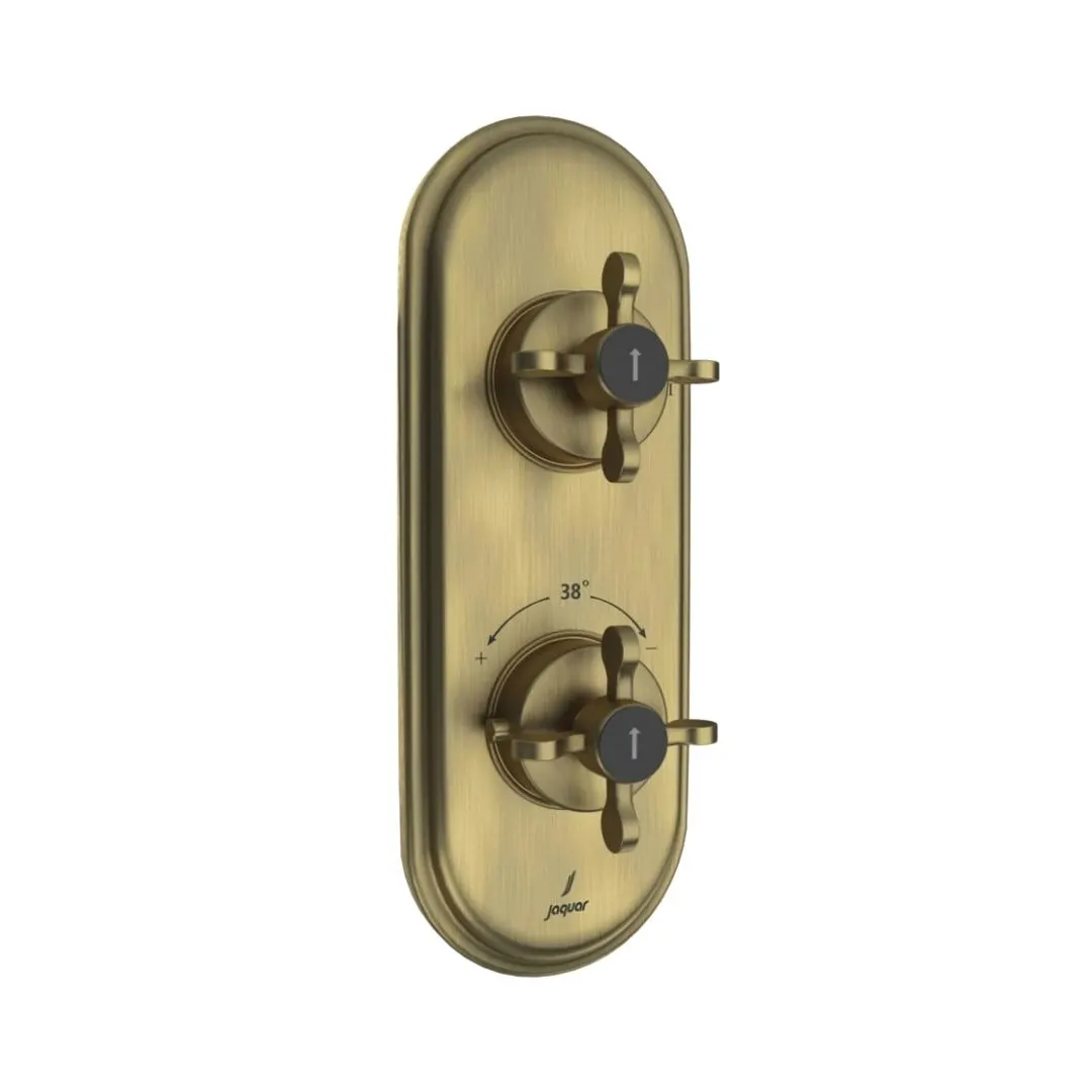 Jaquar 3 way thermostatic diverter Queens Prime normal flow QQP-ABR-7683NKPM Antique Bronze
