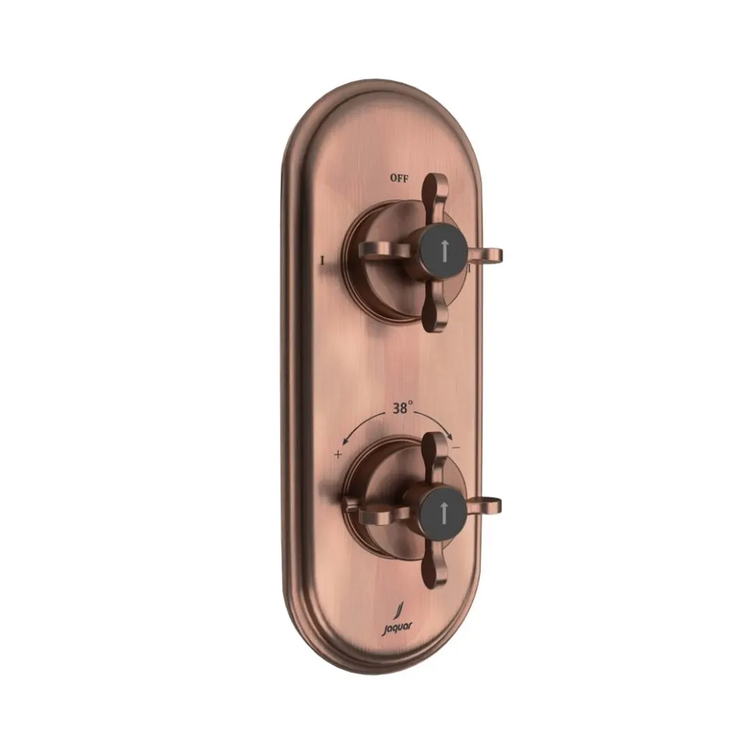 Jaquar 2 way thermostatic diverter Queens Prime normal flow QQP-ACR-7681NKPM Antique Copper