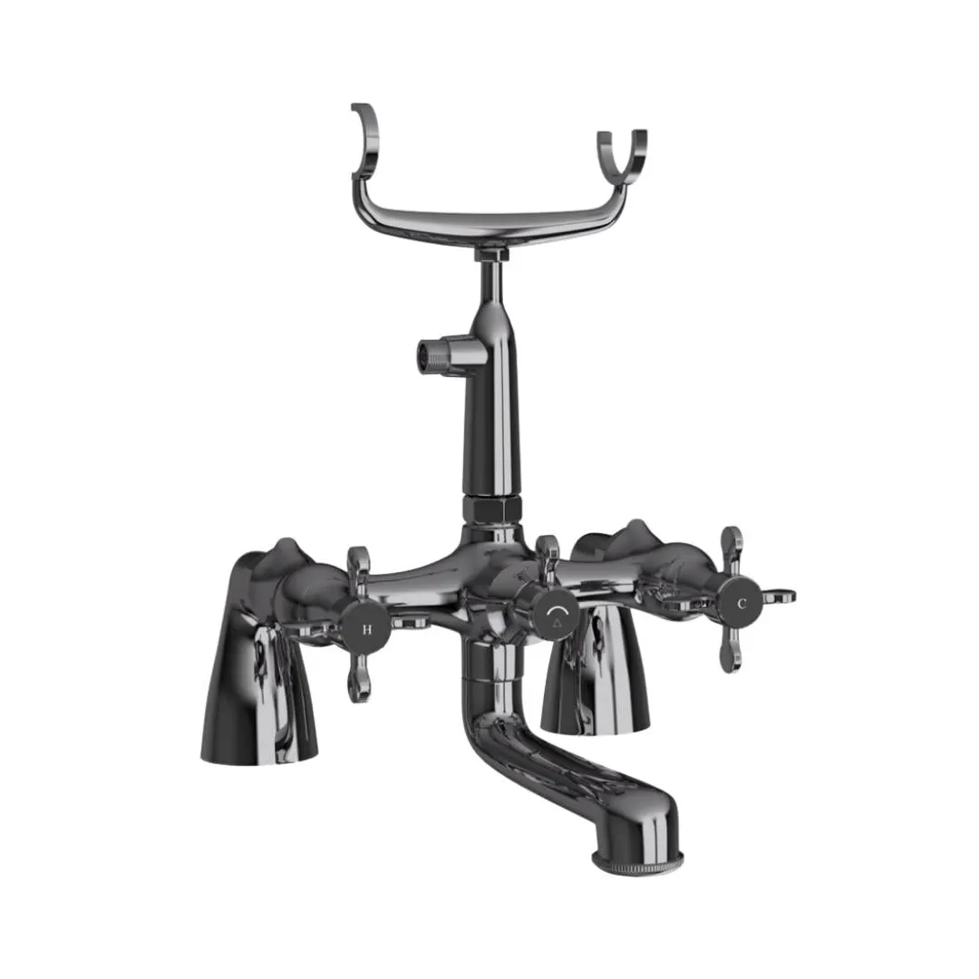Jaquar 2 way bath tub filler Queens Prime normal flow QQP-BCH-7271PM Black Chrome