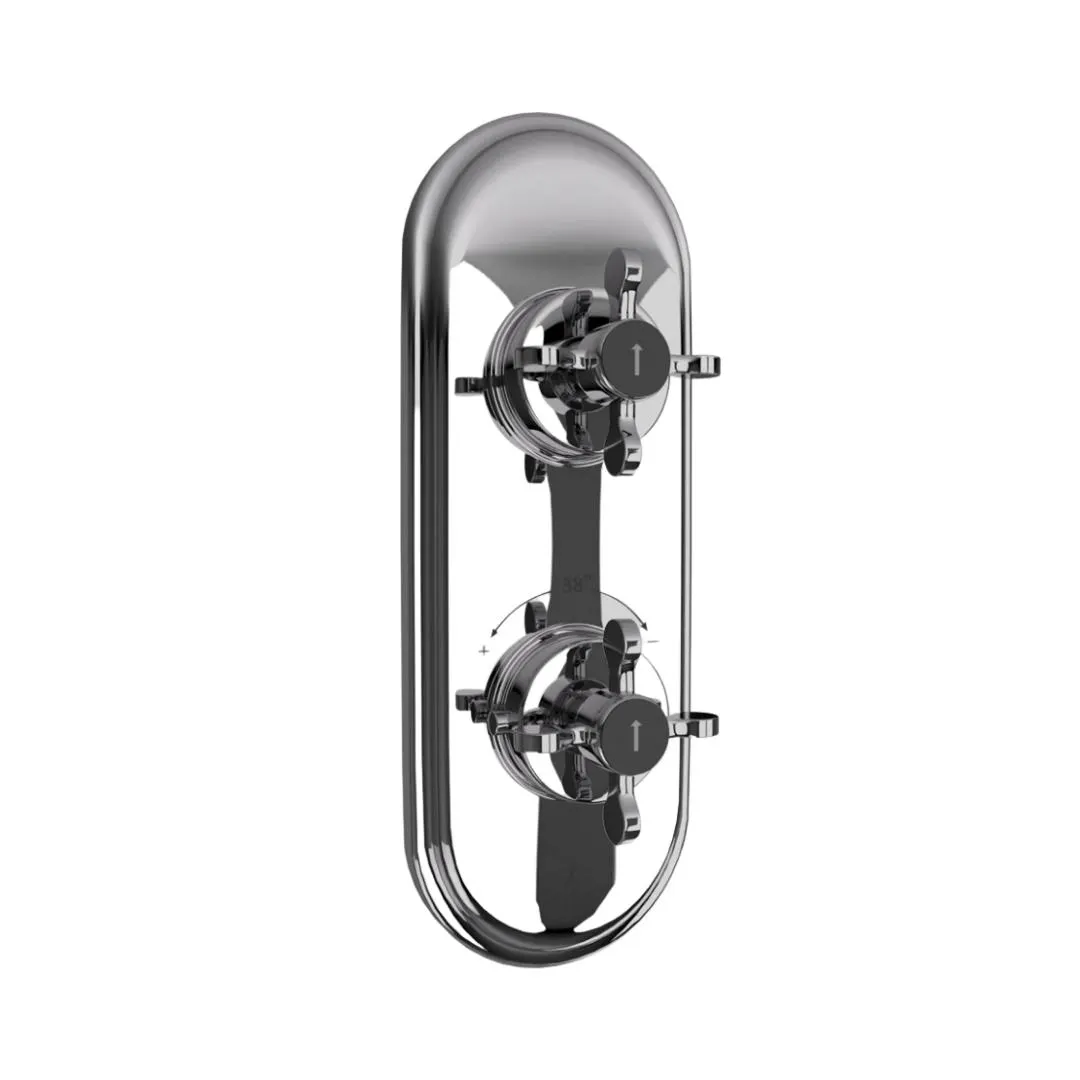 Jaquar 1 way thermostatic diverter Queens Prime normal flow QQP-BCH-7661NKPM Black Chrome