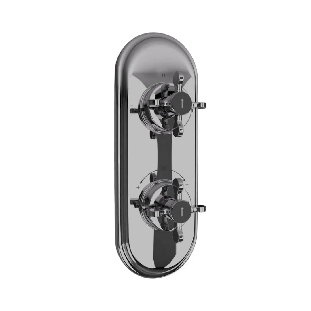 Jaquar 3 way thermostatic diverter Queens Prime normal flow QQP-BCH-7683NKPM Black Chrome