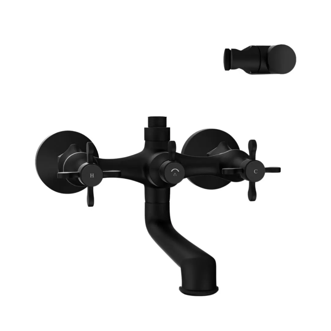 Jaquar 2 way wall mixer Queens Prime normal flow QQP-BLM-7267PM Black Matt