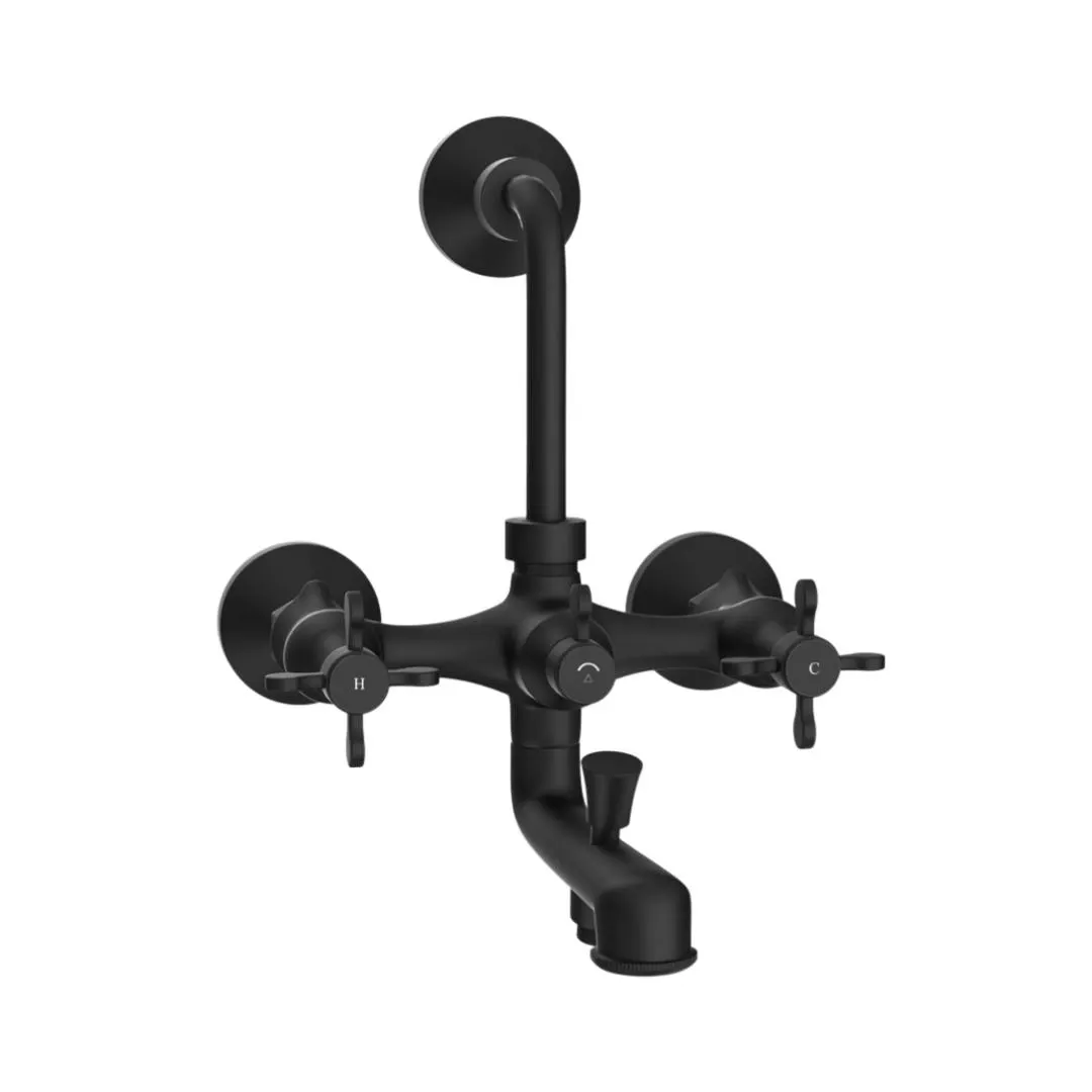 Jaquar 3 way wall mixer Queens Prime normal flow QQP-BLM-7281PM Black Matt